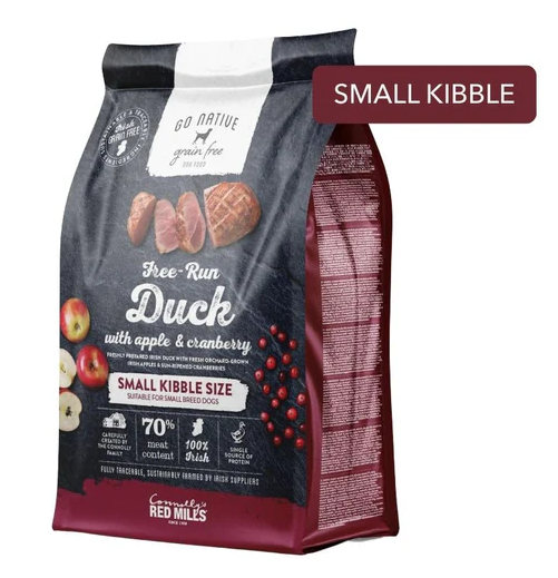 Go Native Small Kibble Duck with Apple & Cranberry Dog Food Description