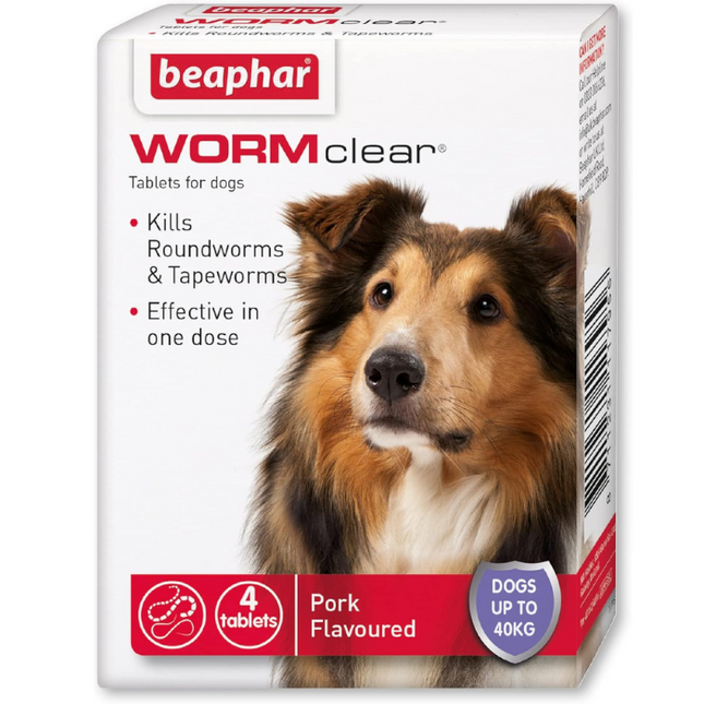 Beaphar Worm Clear Dog 4 Tablet Up To 40kg