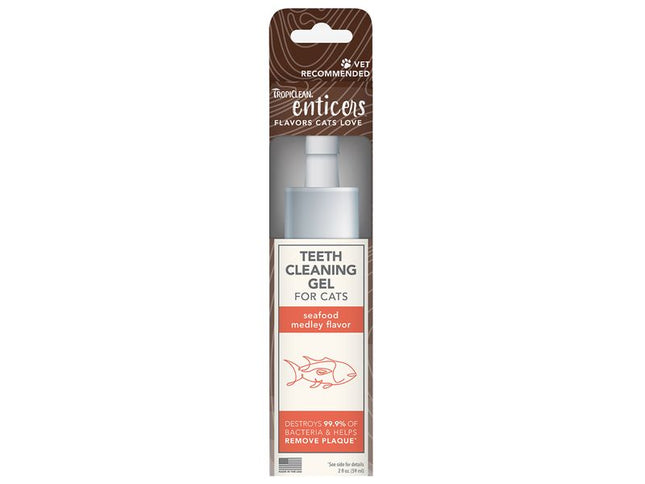 Tropiclean Enticers Teeth Cleaning Gel For Cats Seafood Medley Flavour 59ml