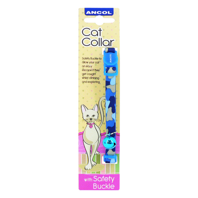 Camouflage Cat Collar Blue