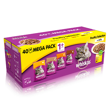Whiskas Pouches Poultry In Jelly 1+ 40 For 36 X 100g