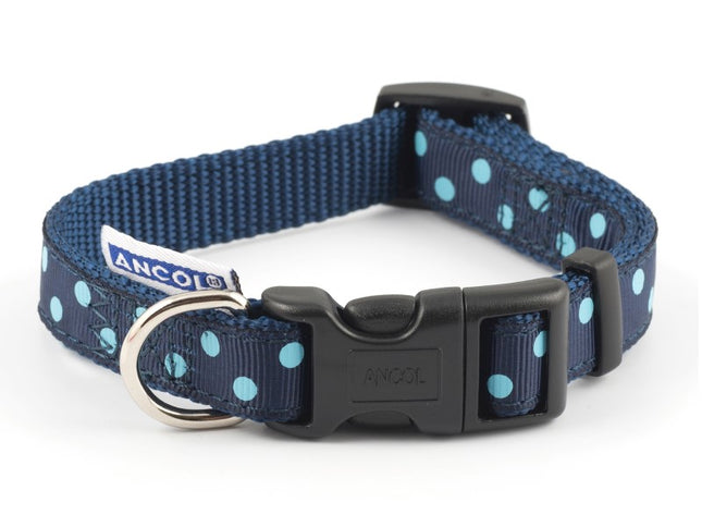 Blue Polka Dot Adjustable Collar