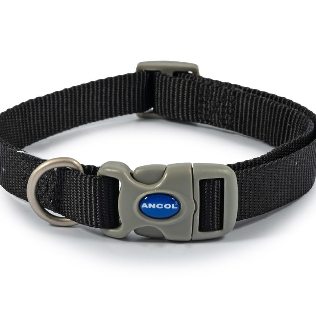 Viva Nylon Adjustable Dog Collar Black