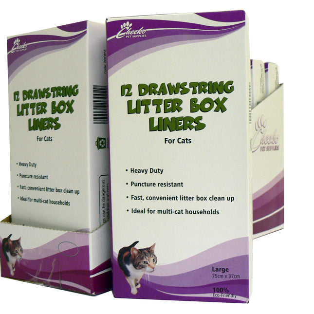 Cheeko Cat Litter Box Liner Large with Drawstring – 75cm x 37cm