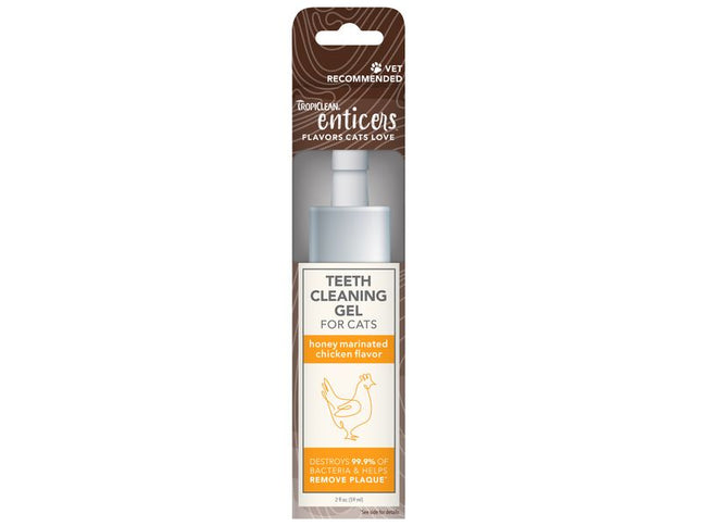 Tropiclean Enticers Teeth Cleaning Gel For Cats Chicken Flavour 59ml