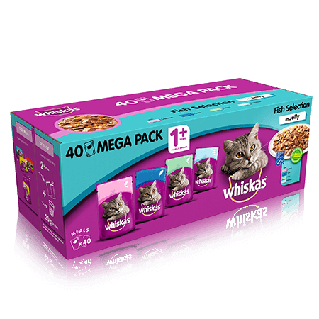 Whiskas Pouches Fish Selection In Jelly 1+ 40 For 36 X 100g