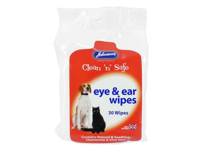 JOHNSONS CLEAN 'N' SAFE EYE & EAR WIPES 30PK