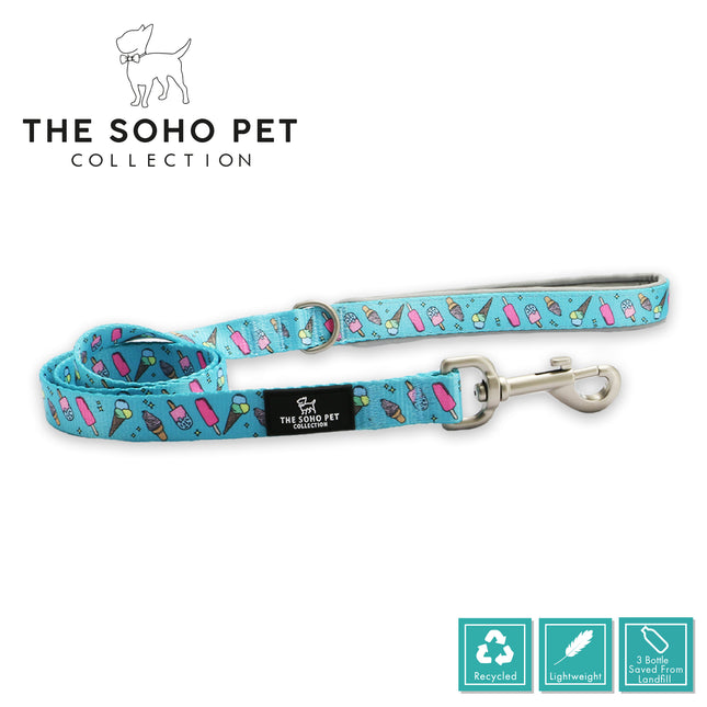 Dog leash with ice cream pattern from The Soho Pet Collection on a white background
