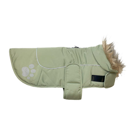 Go Walk Paw Print Dog Jacket Sage Green