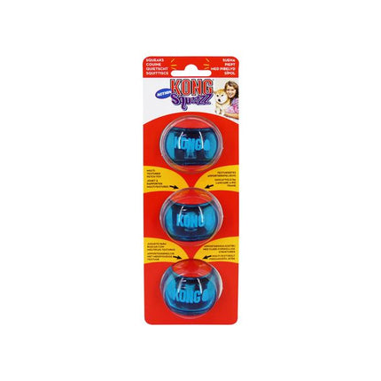 KONG Squeeze Action Ball Red/Blue 3 Pack Small