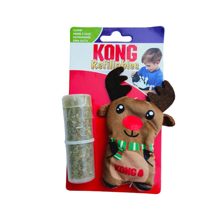 Kong Christmas Refillable Reindeer Cat Toy