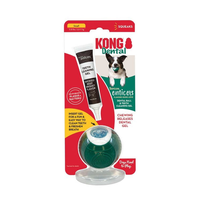 Kong Tropiclean Enticer Dental Ball Small With Beef