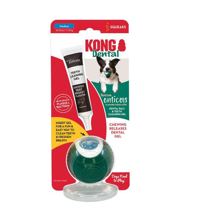 Kong Tropiclean Enticer Dental Ball Medium With Beef