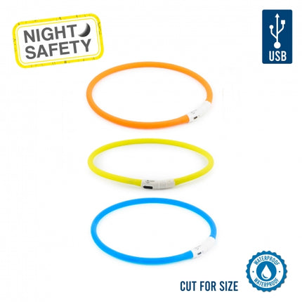 Ancol Rechargeable Hi-Viz Flashing Neck Band 1 Size Fits All