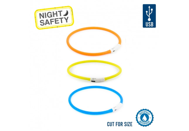 Ancol Rechargeable Hi-Viz Flashing Neck Band 1 Size Fits All