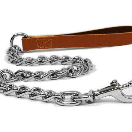 ANCOL LEATHER EXTRA HEAVY CHAIN LEAD TAN 80CM