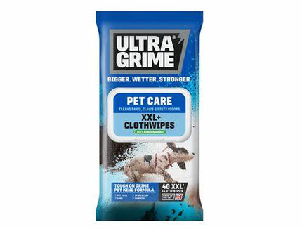 Ultra Grime Pet Care XXL+ Cloth Wipes 40 Pack