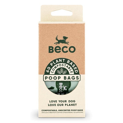 BECO COMPOSTABLE POOP BAGS 60PK 4 ROLL