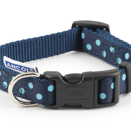 Blue Polka Dot Adjustable Collar