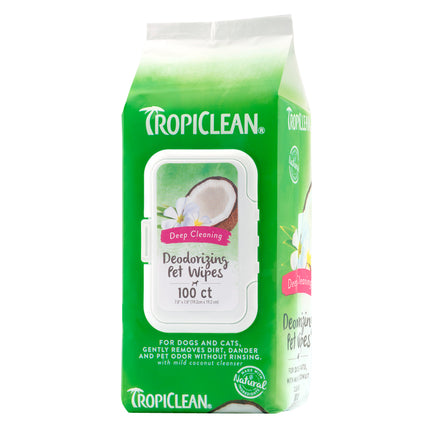 TROPICLEAN DEEP CLEANING WIPES 100CT