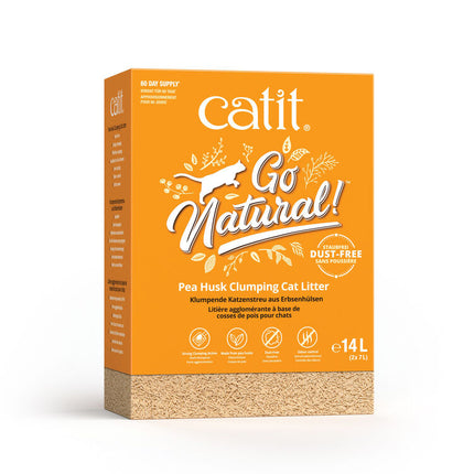 CATIT GO NATURAL PEA HUSK CLUMPING LITTER 14L