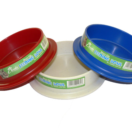 Non Tip Small Pet Plastic Feeding Bowl 13cm