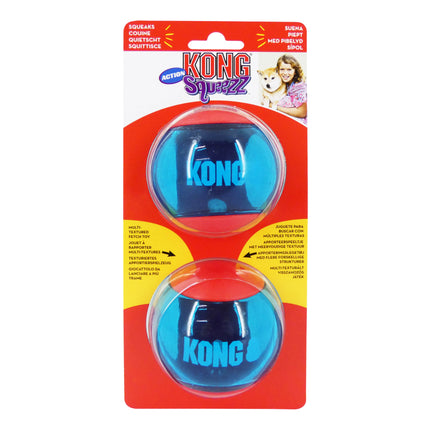 KONG Squeeze Action Ball Red/Blue 2 Pack Large