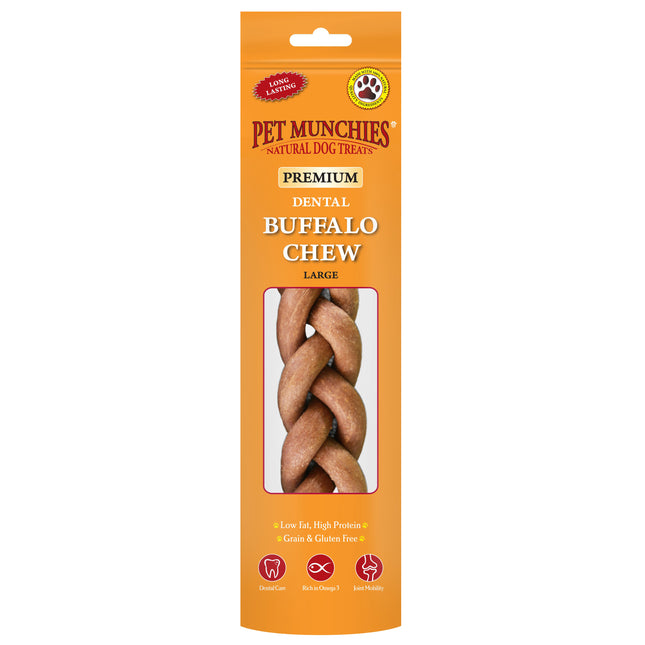 Pet Munchies Buffalo Dental Chew Large 90g