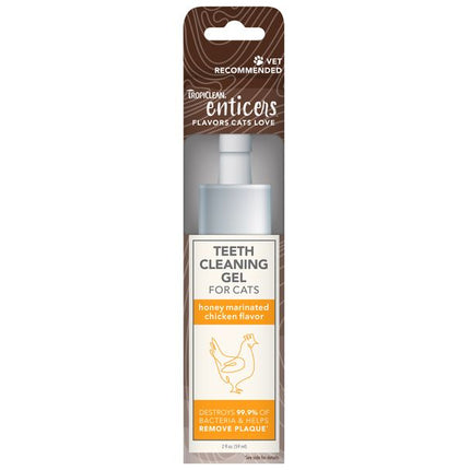 Tropiclean Enticers Teeth Cleaning Gel For Cats Chicken Flavour 59ml