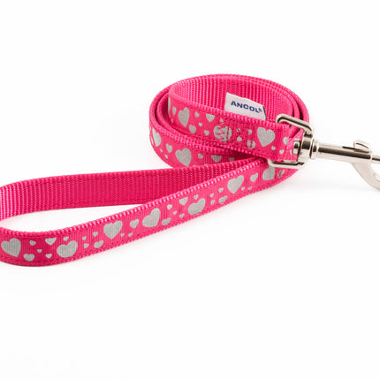 PINK HEARTS REFLECTIVE LEAD 19MM X 1M