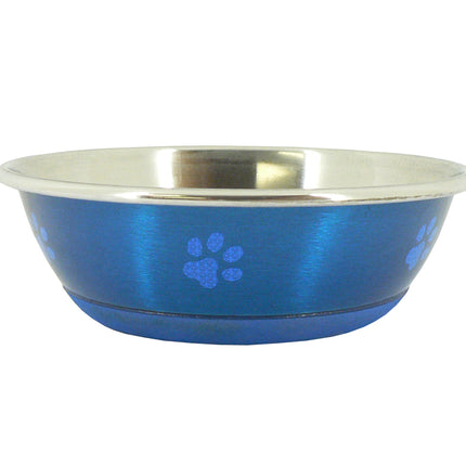 Cheeko Fusion Non Slip Stainless Steel Fashion Cat Bowl Blue 350ml