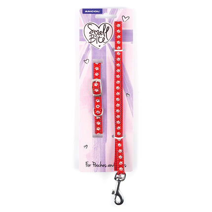 ANCOL SMALL BITE RED NYLON PUPPY COLLAR & LEAD SET