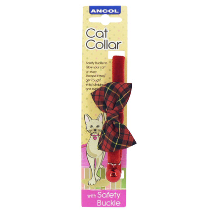 Vintage Bow Cat Collar Tartan